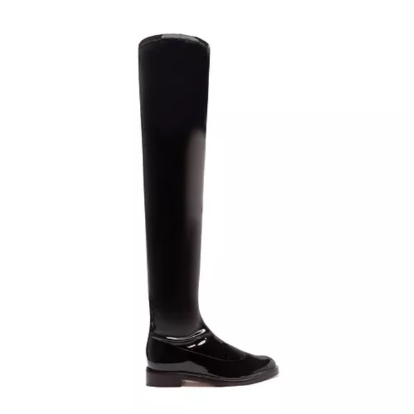SCHUTZ Kaolin Glossy Black Over The Knee Boots Size 7B - Picture 1 of 7